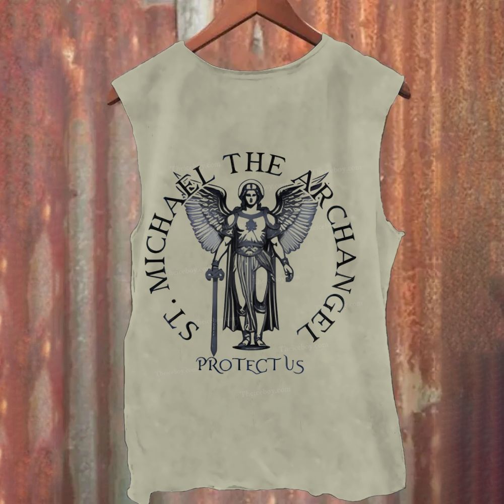 Saint Michael The Archangel Casual Printed Tank Top