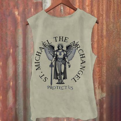 Saint Michael The Archangel Casual Printed Tank Top