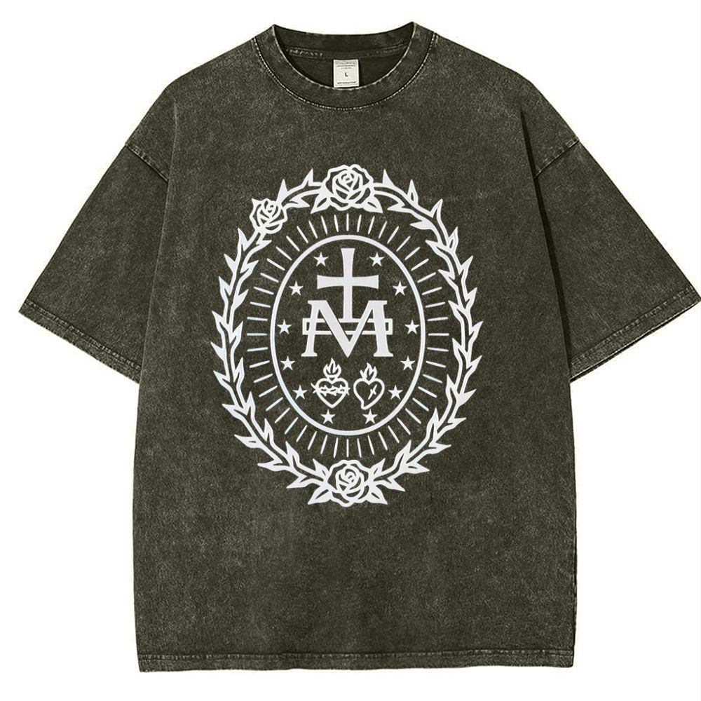 Miraculous Medal Snowflake Vintage Cotton T-Shirt