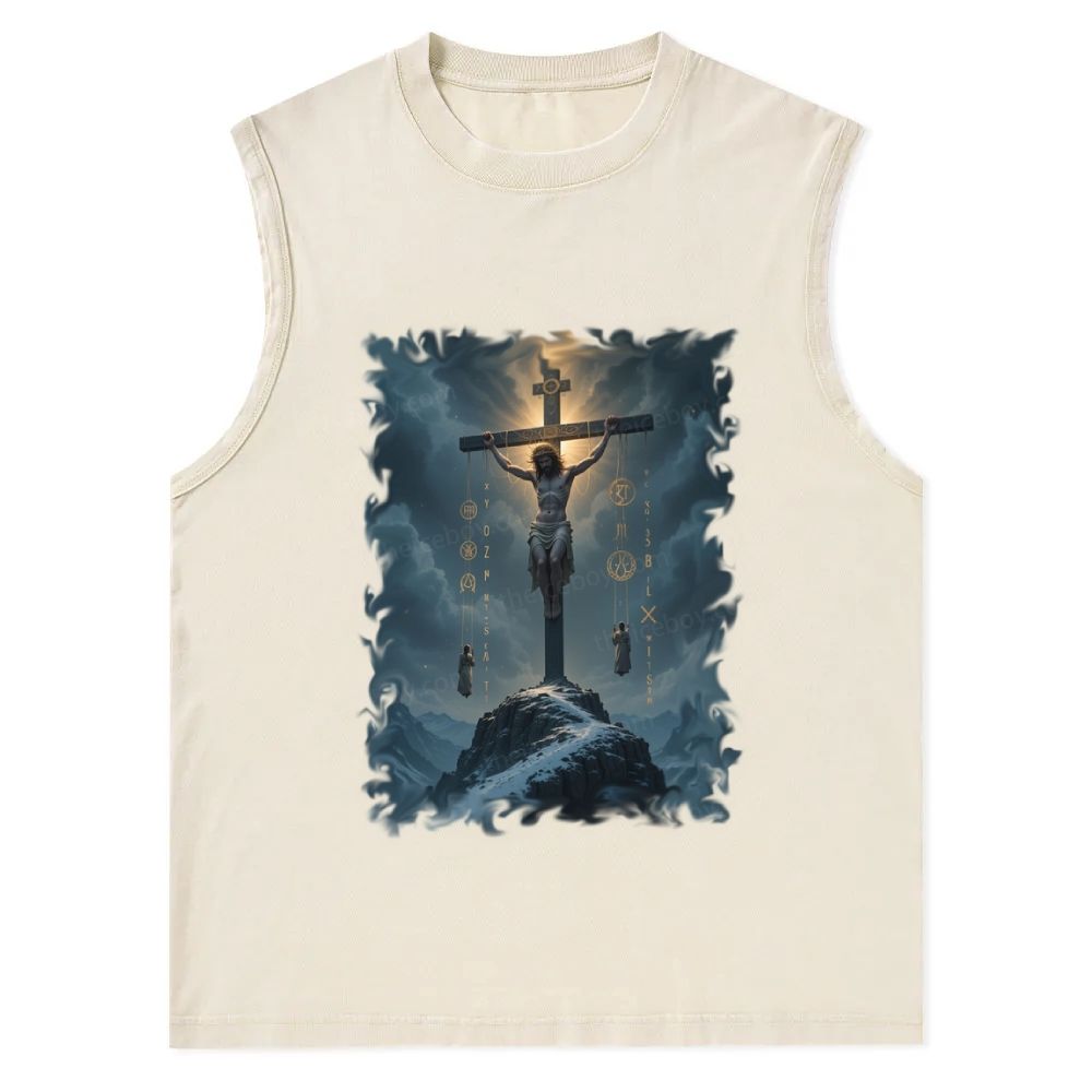 The Passion of Jesus Christian Snowflake Washed Vest