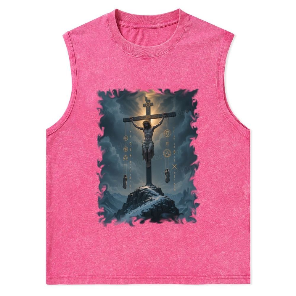The Passion of Jesus Christian Snowflake Washed Vest