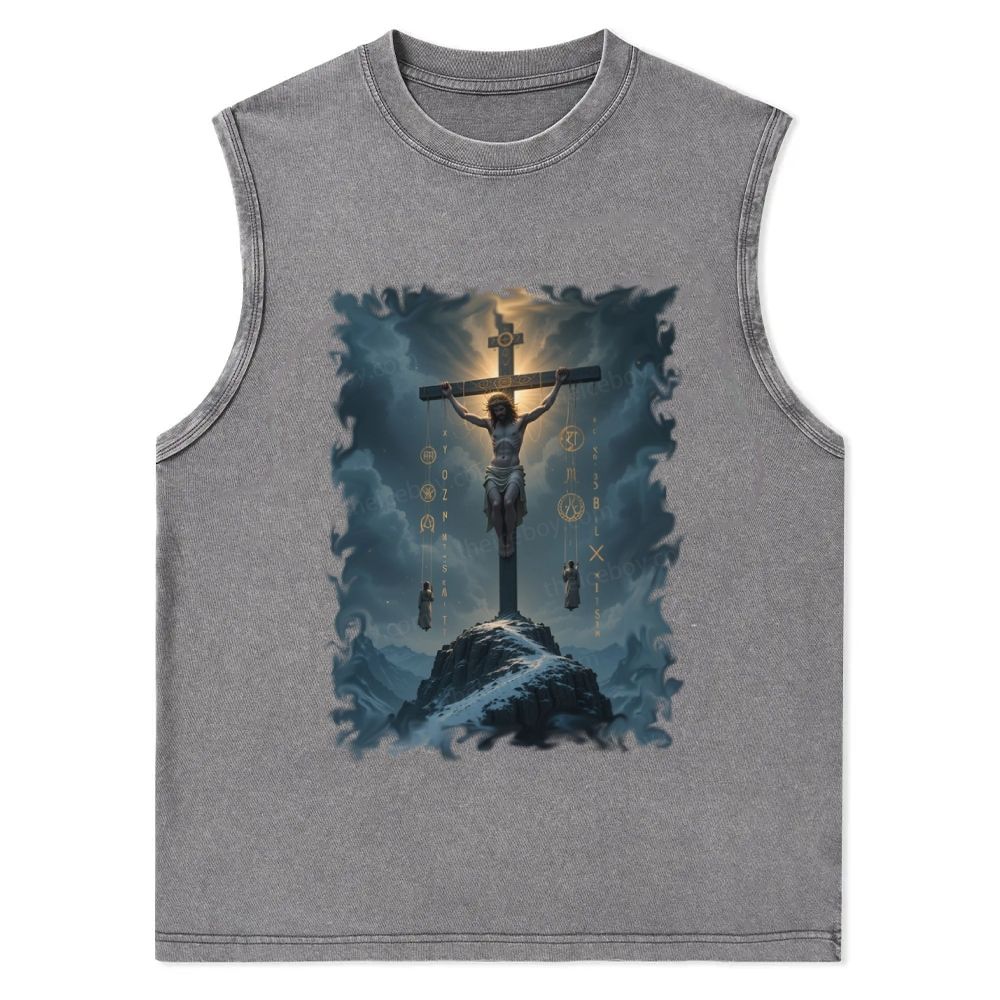 The Passion of Jesus Christian Snowflake Washed Vest