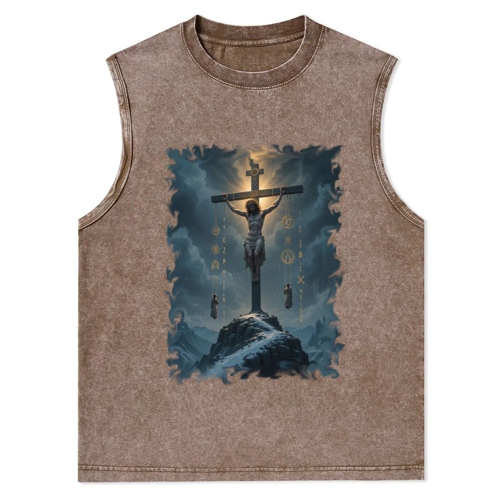 The Passion of Jesus Christian Snowflake Washed Vest
