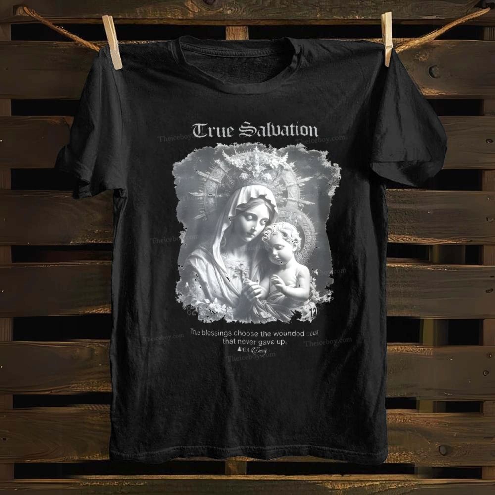 Aesthetic Virgin Mary Vintage Catholic Faith Cotton T-shirt