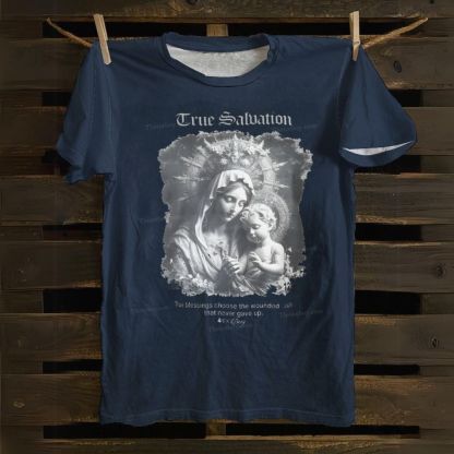 Aesthetic Virgin Mary Vintage Catholic Faith Cotton T-shirt