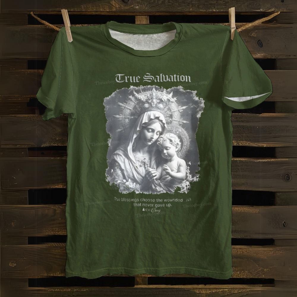 Aesthetic Virgin Mary Vintage Catholic Faith Cotton T-shirt