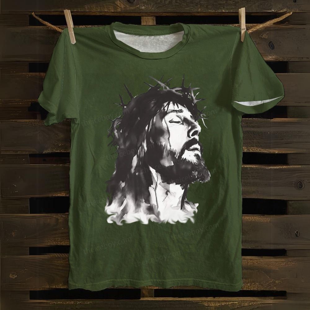 Jesus In Suffering Cotton T-shirt