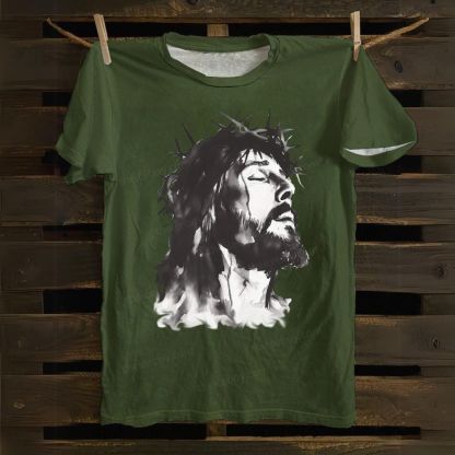 Jesus In Suffering Cotton T-shirt