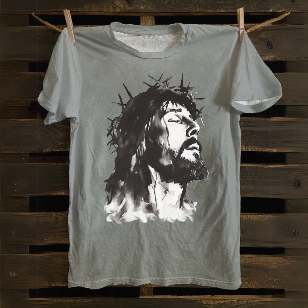 Jesus In Suffering Cotton T-shirt
