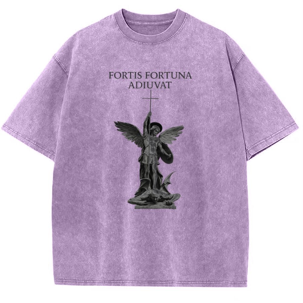 ST FORTIS FORTUNA ADIUVAT Snowflake Vintage Cotton T-Shirt 