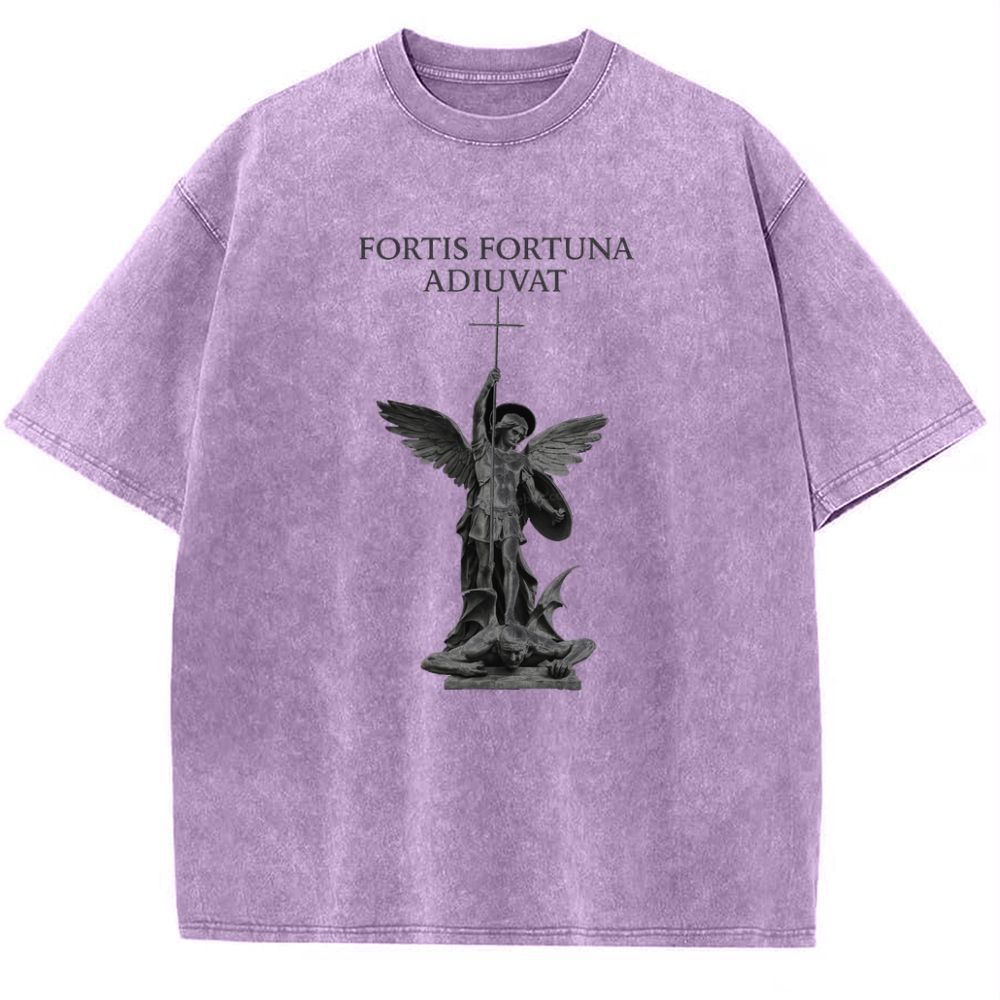 ST FORTIS FORTUNA ADIUVAT Snowflake Vintage Cotton T-Shirt 