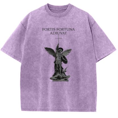 ST FORTIS FORTUNA ADIUVAT Snowflake Vintage Cotton T-Shirt 