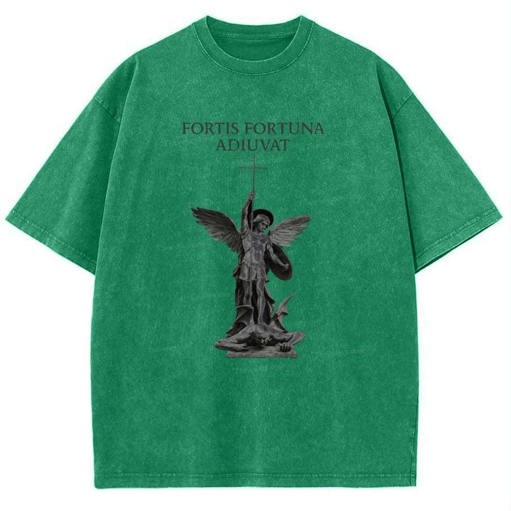 ST FORTIS FORTUNA ADIUVAT Snowflake Vintage Cotton T-Shirt 