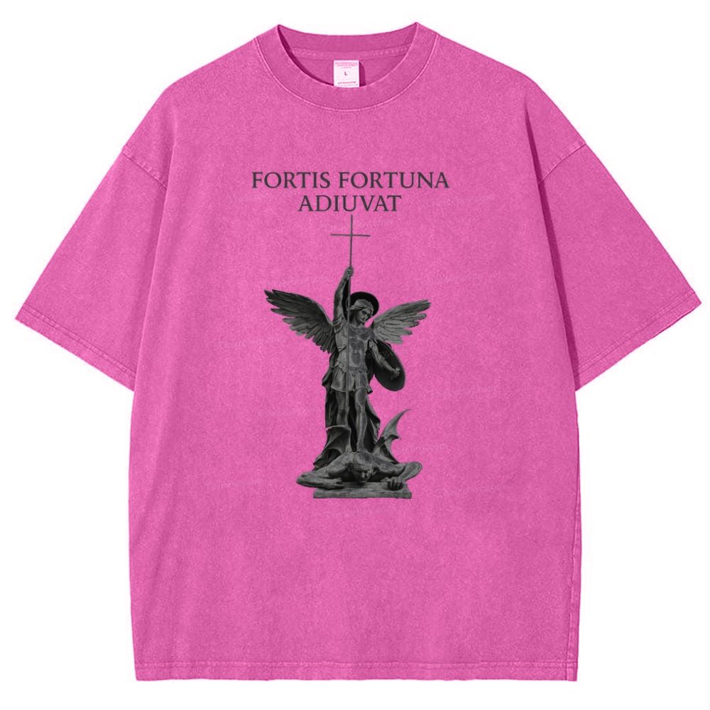 ST FORTIS FORTUNA ADIUVAT Snowflake Vintage Cotton T-Shirt 
