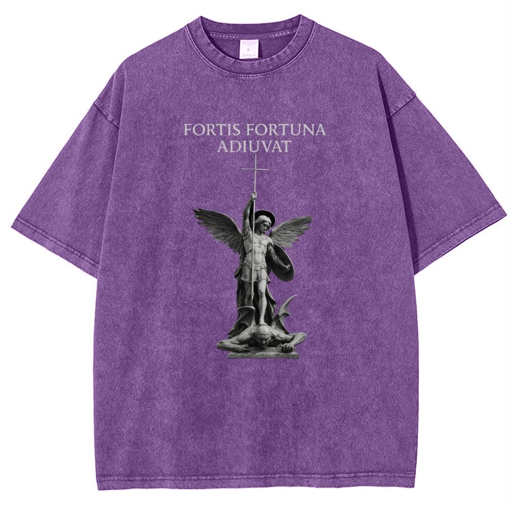 ST FORTIS FORTUNA ADIUVAT Snowflake Vintage Cotton T-Shirt 