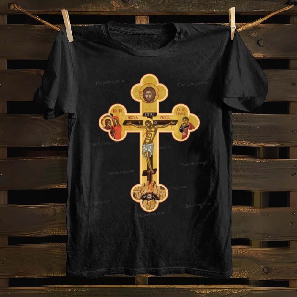 Orthodox Cross Icon Cotton T-shirt