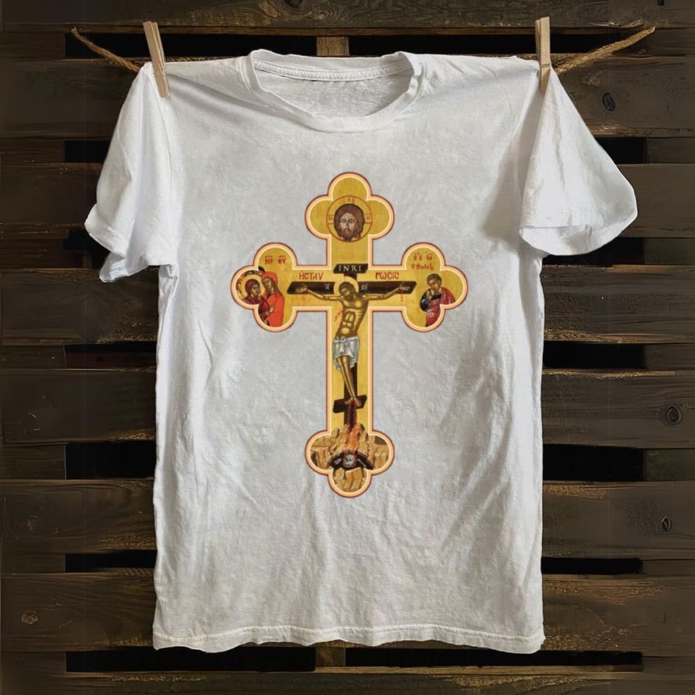 Orthodox Cross Icon Cotton T-shirt