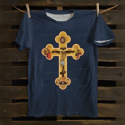 Orthodox Cross Icon Cotton T-shirt