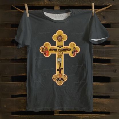 Orthodox Cross Icon Cotton T-shirt