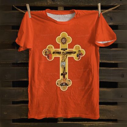 Orthodox Cross Icon Cotton T-shirt