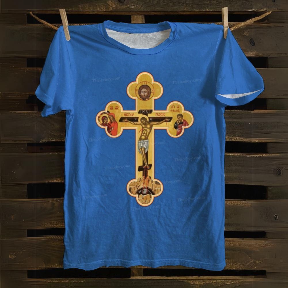 Orthodox Cross Icon Cotton T-shirt
