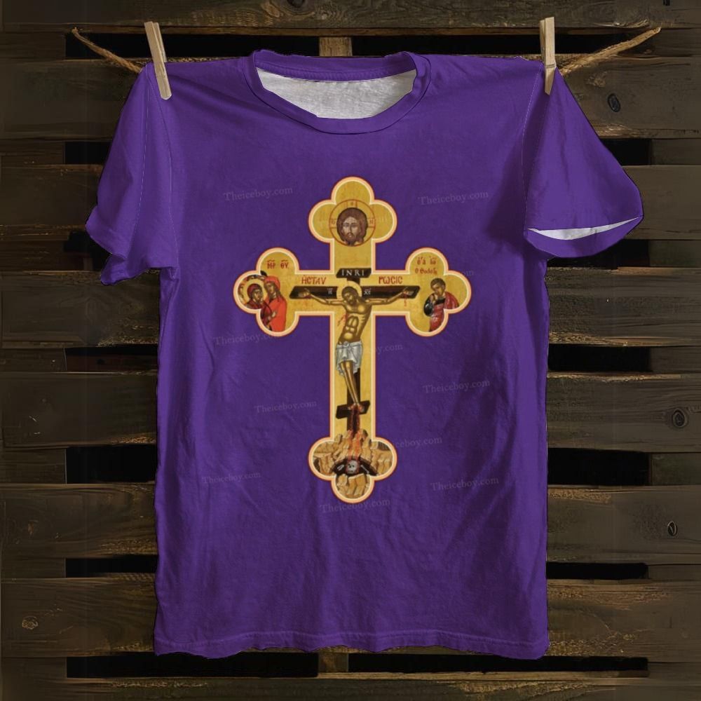 Orthodox Cross Icon Cotton T-shirt