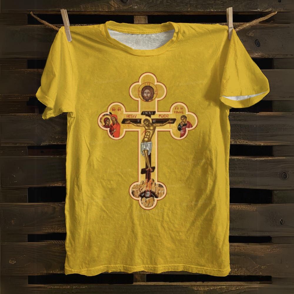 Orthodox Cross Icon Cotton T-shirt