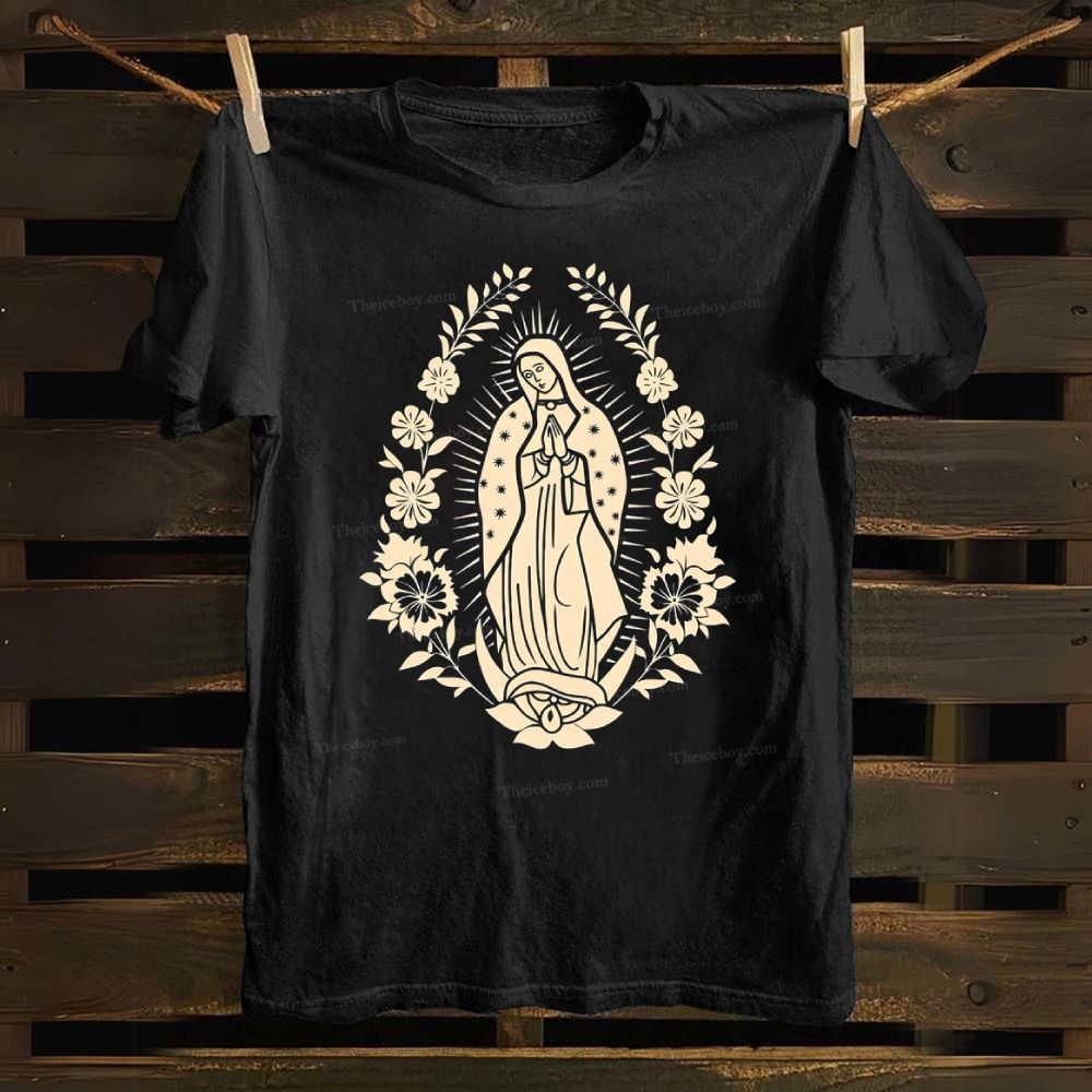 Ornate Our Lady Of Guadalupe Cotton T-shirt