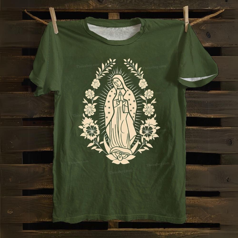 Ornate Our Lady Of Guadalupe Cotton T-shirt