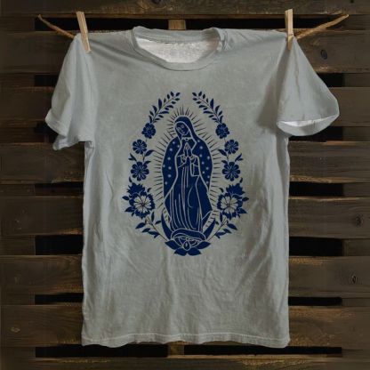 Ornate Our Lady Of Guadalupe Cotton T-shirt