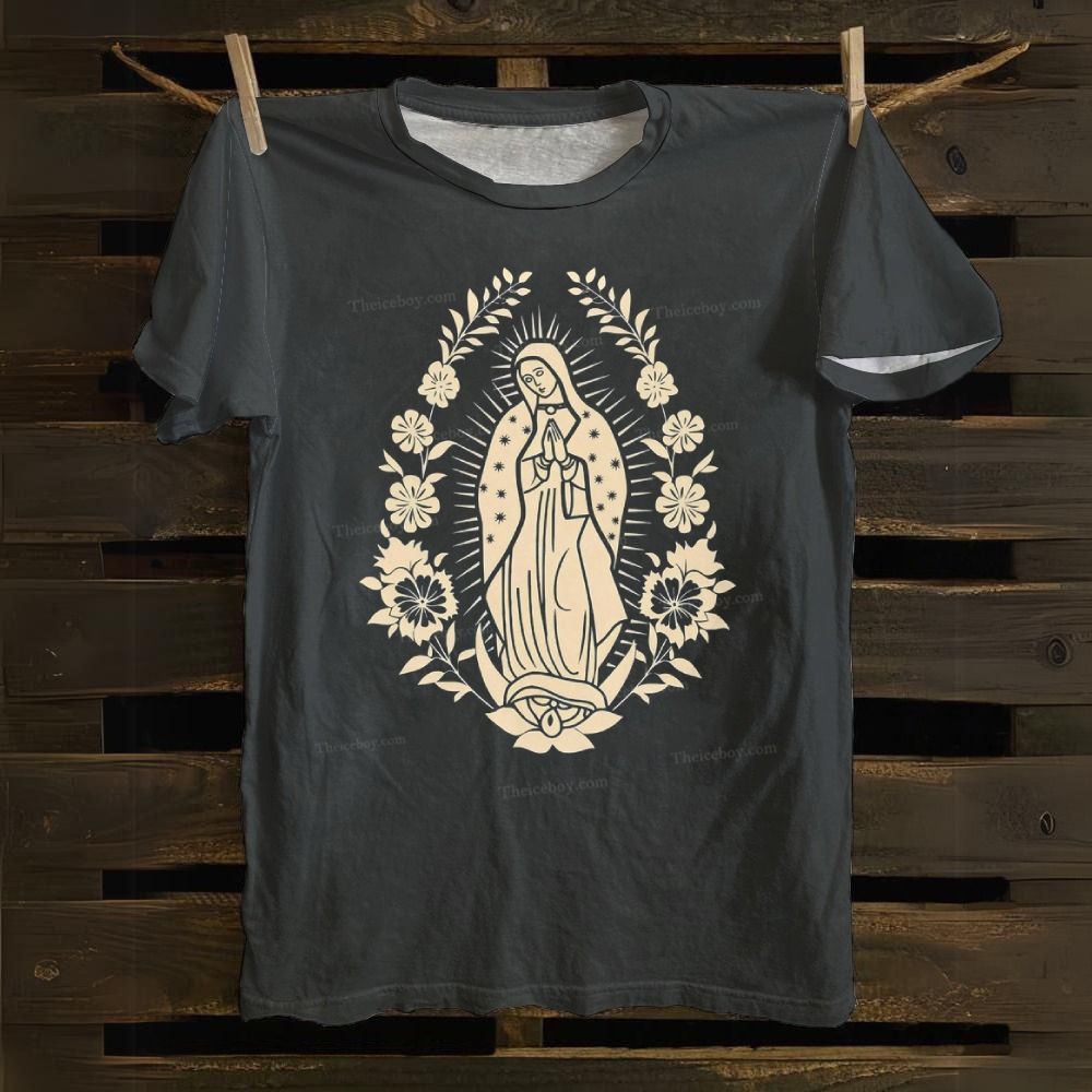 Ornate Our Lady Of Guadalupe Cotton T-shirt