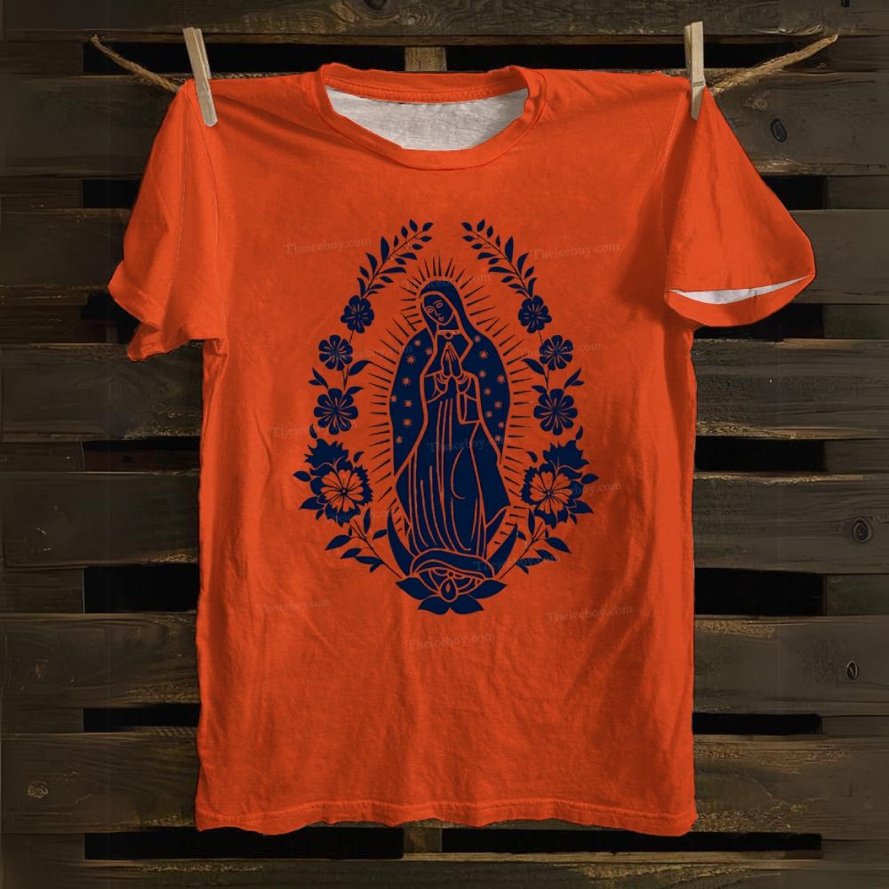 Ornate Our Lady Of Guadalupe Cotton T-shirt