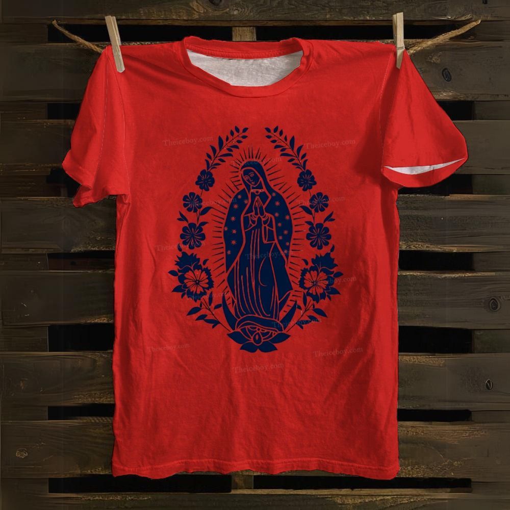 Ornate Our Lady Of Guadalupe Cotton T-shirt