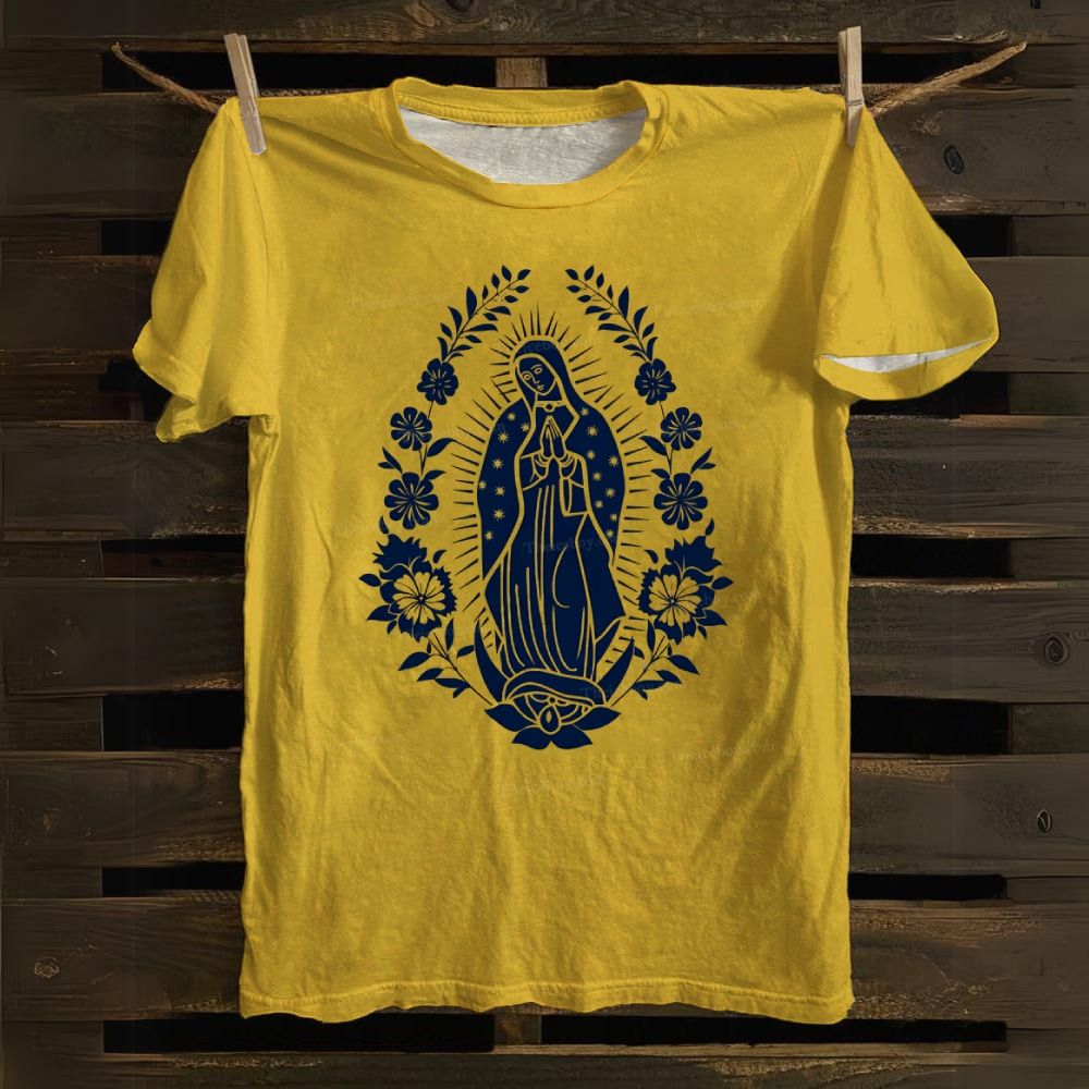 Ornate Our Lady Of Guadalupe Cotton T-shirt