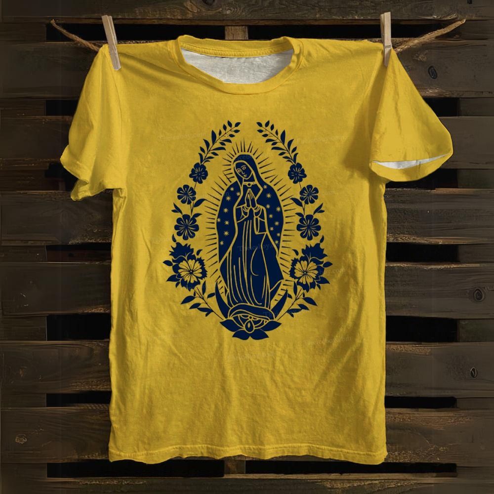 Ornate Our Lady Of Guadalupe Cotton T-shirt
