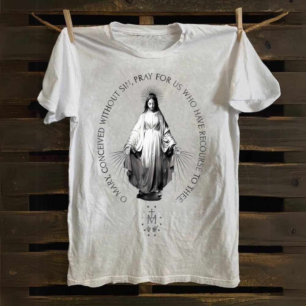 Oh Mary conceived without sin Cotton T-shirt