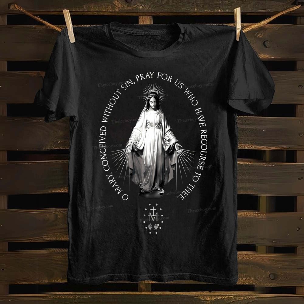 Oh Mary conceived without sin Cotton T-shirt
