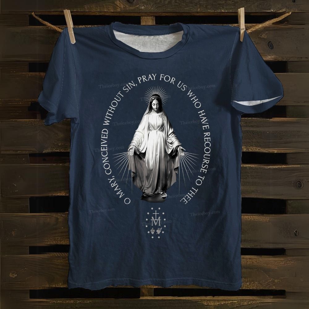 Oh Mary conceived without sin Cotton T-shirt
