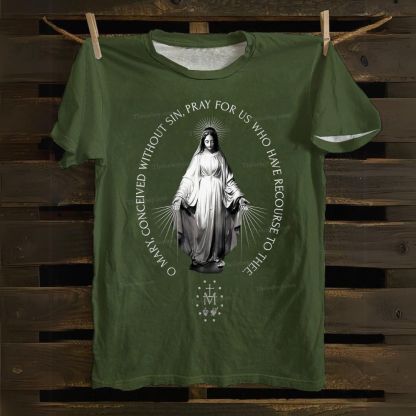 Oh Mary conceived without sin Cotton T-shirt