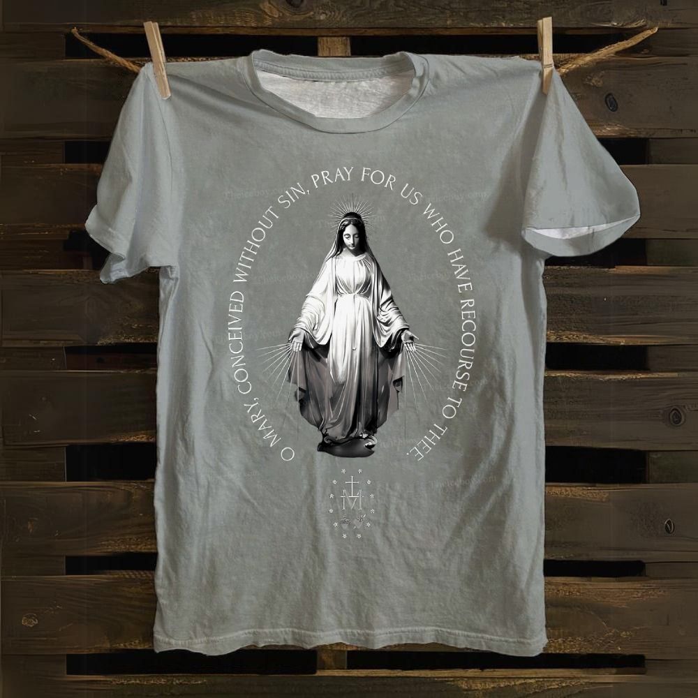Oh Mary conceived without sin Cotton T-shirt
