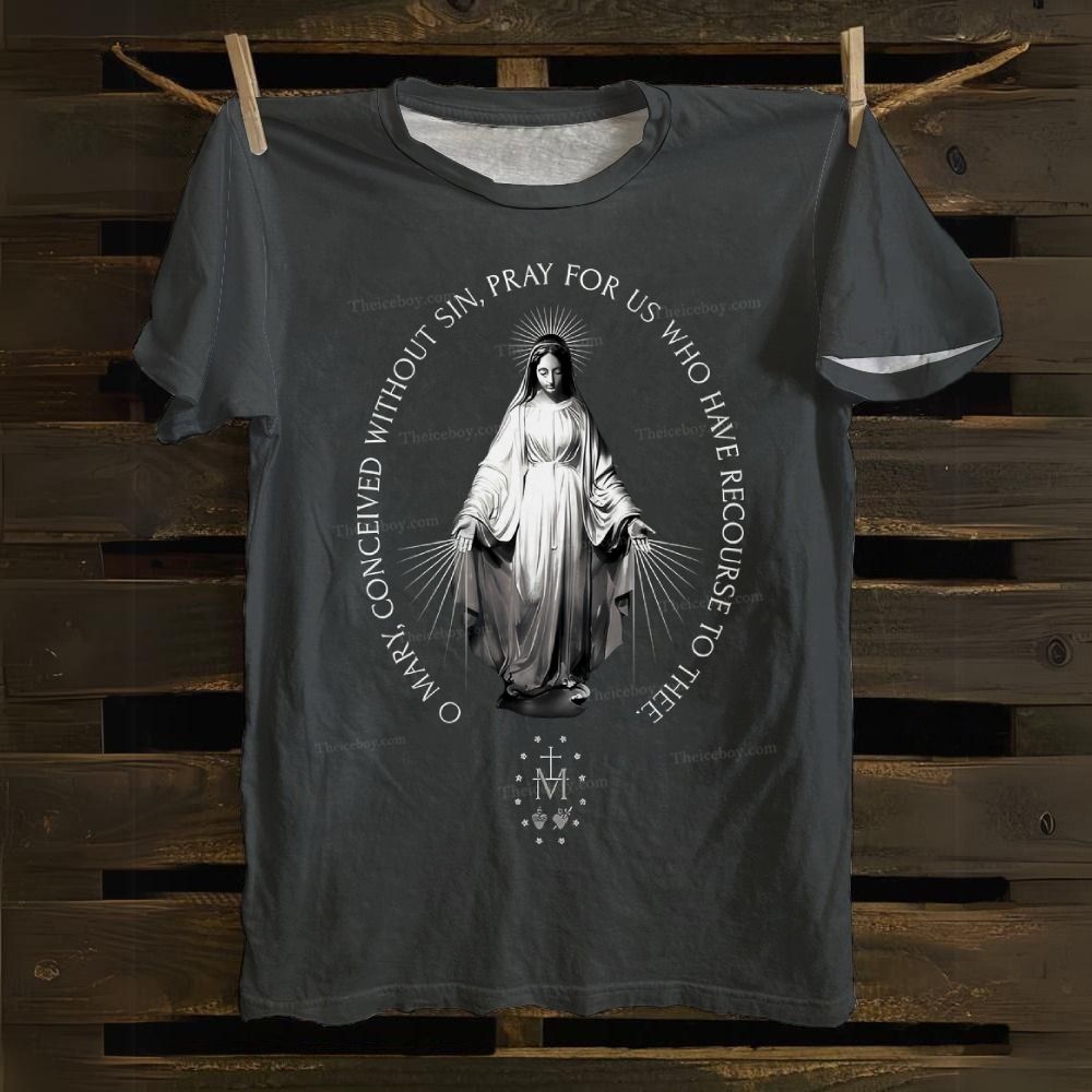 Oh Mary conceived without sin Cotton T-shirt