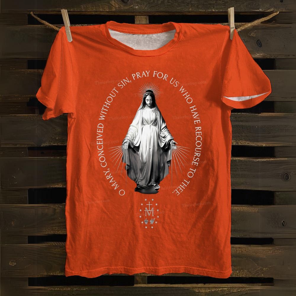 Oh Mary conceived without sin Cotton T-shirt