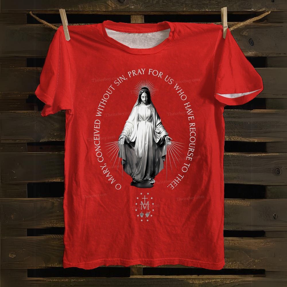 Oh Mary conceived without sin Cotton T-shirt