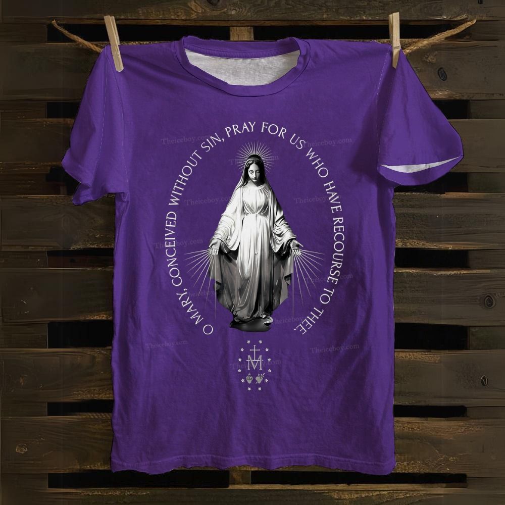 Oh Mary conceived without sin Cotton T-shirt