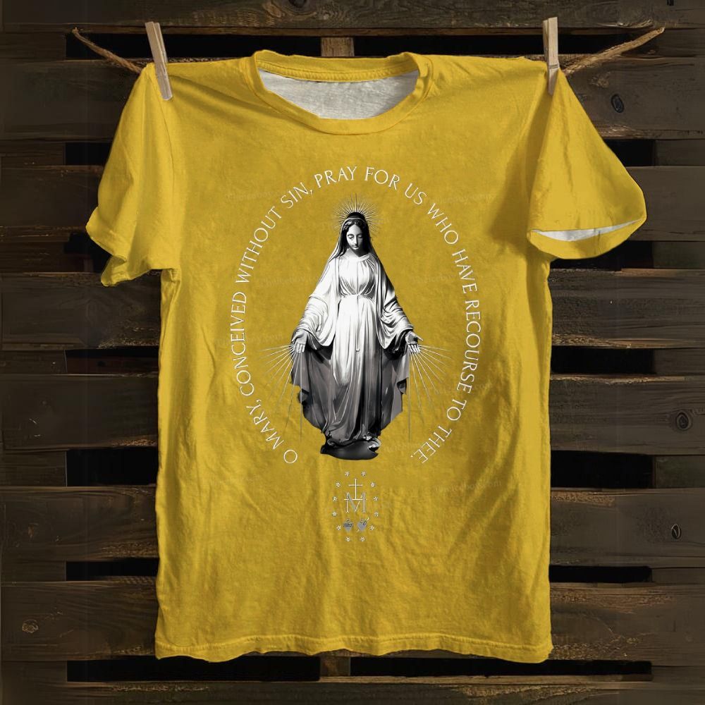 Oh Mary conceived without sin Cotton T-shirt