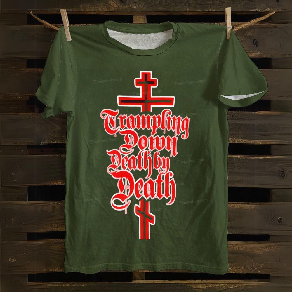 Orthodox Cross with Paschal Cotton T-shirt 