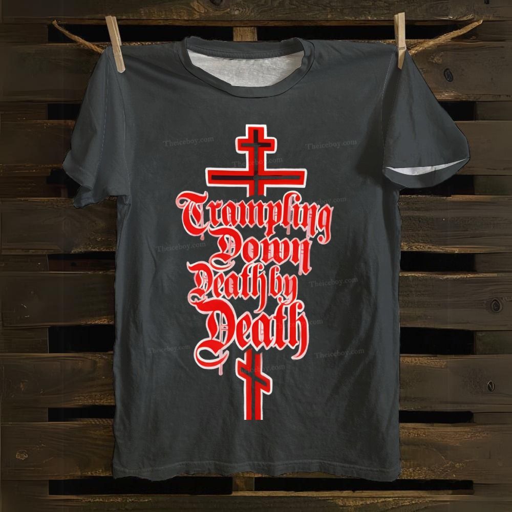 Orthodox Cross with Paschal Cotton T-shirt 