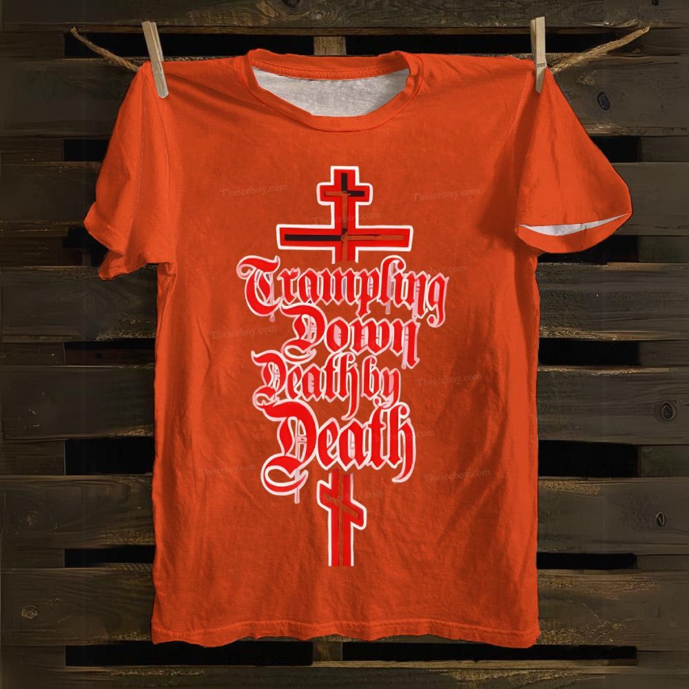 Orthodox Cross with Paschal Cotton T-shirt 