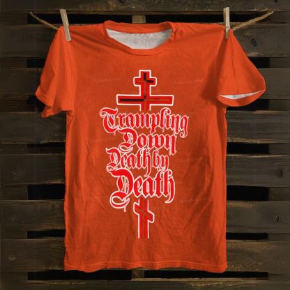 Orthodox Cross with Paschal Cotton T-shirt 