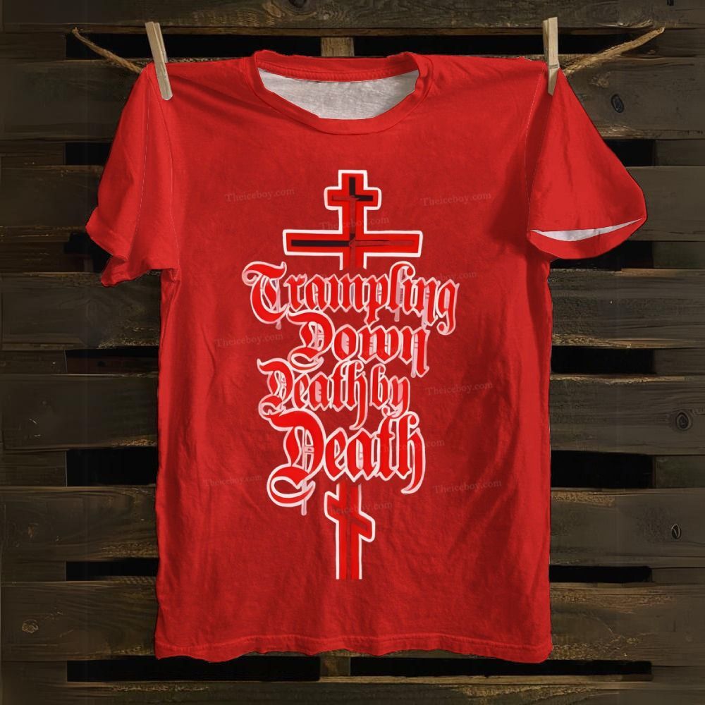 Orthodox Cross with Paschal Cotton T-shirt 